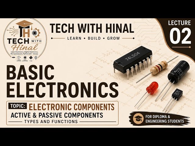 📚 Basic Electronics – Lecture 2 | Electronic Components | Active & Passive Components @TachwithHinal