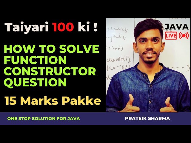 Function Constructor Questions Computer Class 10 ICSE ISC Java Programming