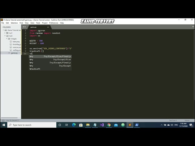 How to make a racing game in python