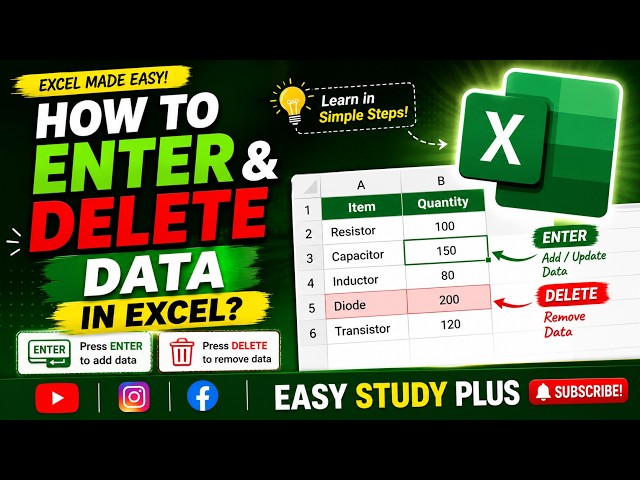 Enter and Delete Data in Excel