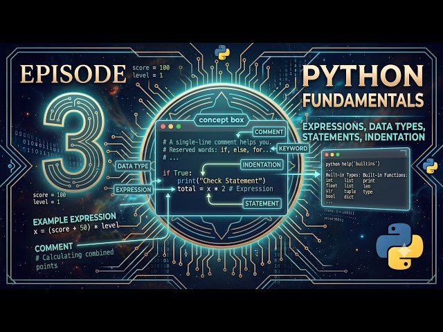 Python Fundamentals: Data Types, Expressions, & Indentation | Episode 3