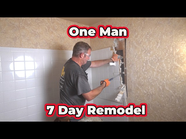 WOW! One Man Remodels an Ugly Bathroom in 7 Days! | Start to Finish Timelapse