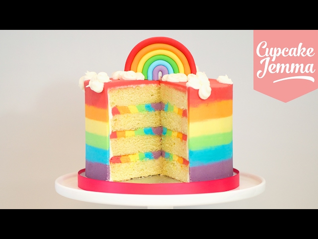 The Ultimate Rainbow Cake Recipe! | Cupcake Jemma