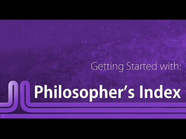 Getting Started - Philosopher's Index