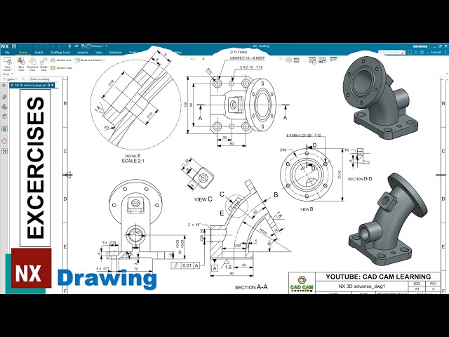 SIEMENS NX DRAFTING #14 | 2D Drawing Practice Excercises - Basic to Advanced tutorials for beginers