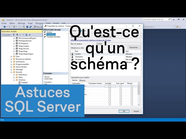 Comprendre les schémas dans SQL Server