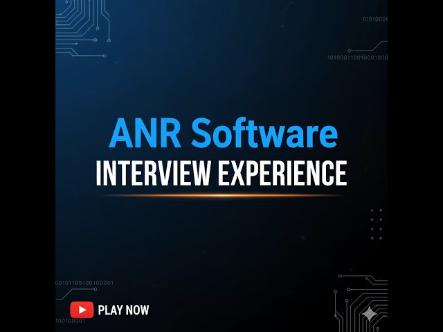 ANR Software Interview Experience | Java Developer Trainee role 🌟