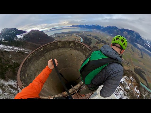 CRAZY BASE JUMP// CHIMNEY // INTENSE CLIMB