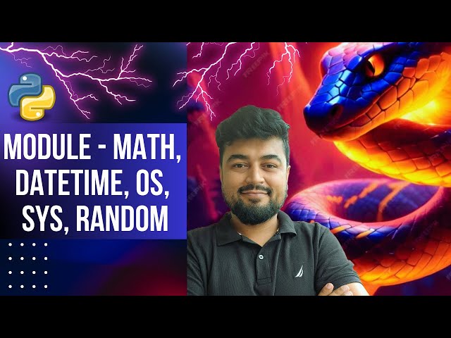 #53 Python Tutorial for Beginners | Built-in Modules | math, datetime, os, sys, random | Hindi