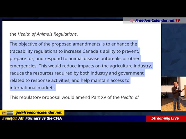 New CFIA Animal Tracing Regulations - Explanation by Tim Hoven