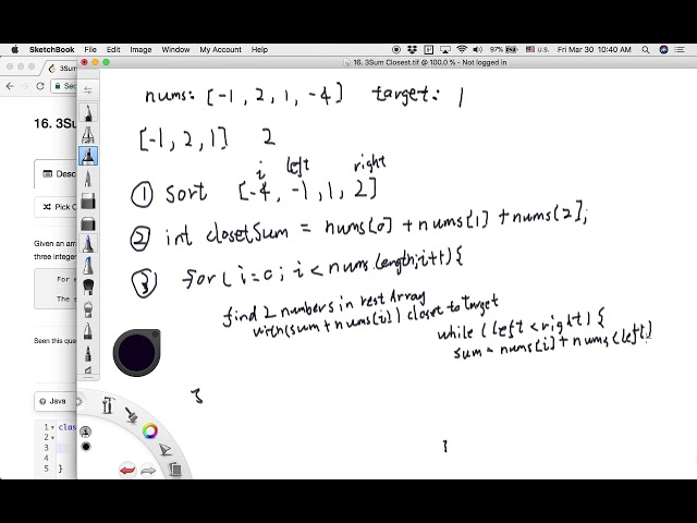 LeetCode Tutorial 16. 3Sum Closest