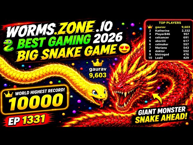 WORMS ZONE.iO BEST GAMING 2026 |🐍BIG SNAKE GAME 😬  | #WORMSZONEiO​ #BIGSNAKEGAME​ #SNACKGAME3D​