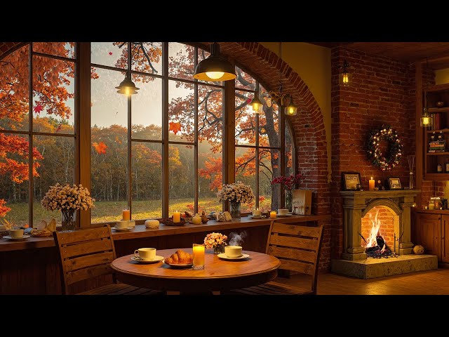 🍂 Cozy Fall Ambience with Mellow Bossa Nova & Fireplace Sound Rhythms Guiding Your Work, Study