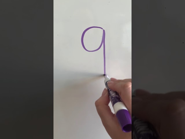 Writing number 9