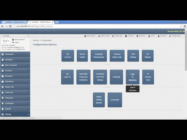 eduZilla.in - User Management Software System for Coaching Classes, Training Institutes.