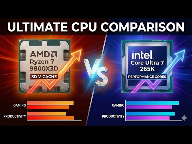 Ultra 7 265k Vs AMD Ryzen 7 9800X3D Which Is Best For Which Work And Why?