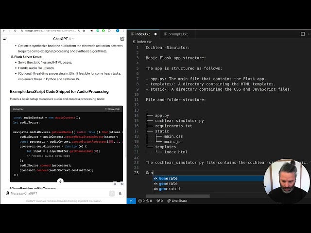 Developing a Cochlear Implant Simulation Using JavaScript and Flask