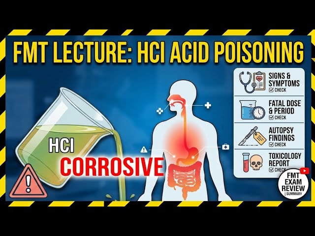 Hydrochloric acid poisoning. short and Quick learning 