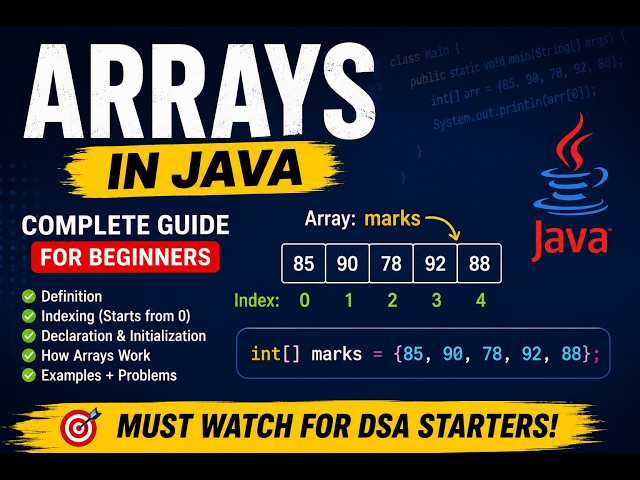 Arrays in Java 🔥 Complete Beginner Guide | DSA with Java | Learn Arrays from Scratch