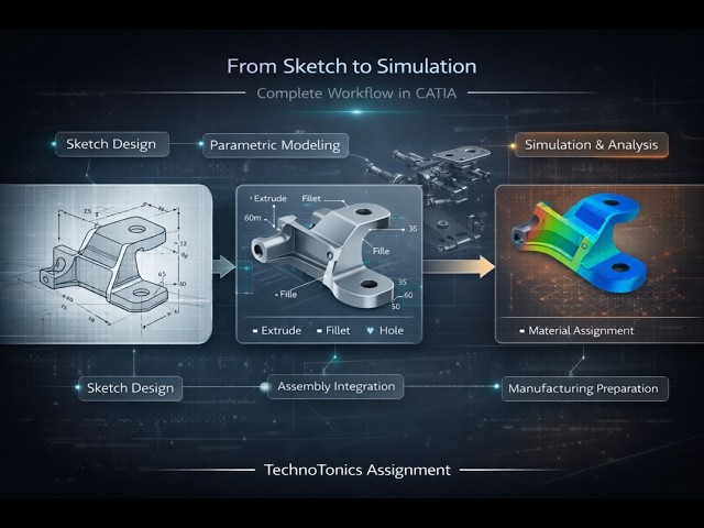 Complete CATIA Workflow: From Sketch to Simulation Explained | Technotonics