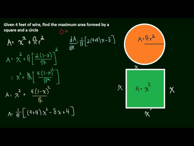 3.6 Optimization 02 (circle and square with maximum area)