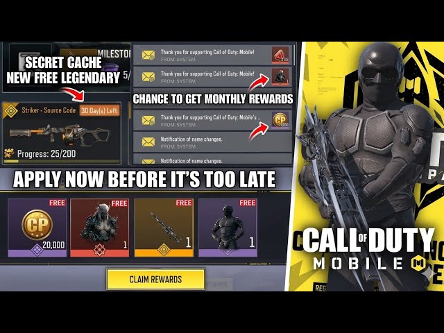 Secret Cache New Free Legendary + Free 20,000 Cod Points + Free Mythic & Legendary Rewards Codm 2026