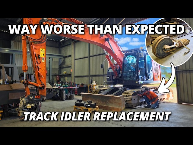 This Excavator Track Idler Wore Out WAY Too Fast… | Hitachi ZX225 Repair
