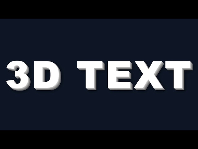 Make Amazing 3D Text with Simple HTML & CSS