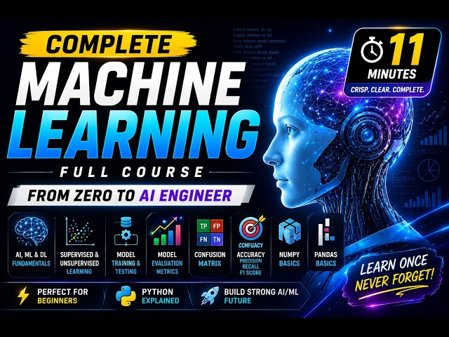 Master Machine Learning in 11 Minutes | AI, Deep Learning, NumPy & Pandas Explained