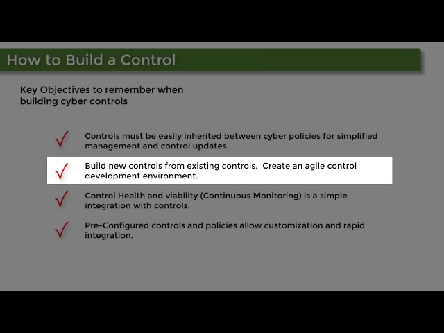 How to build a Cyber Security Control