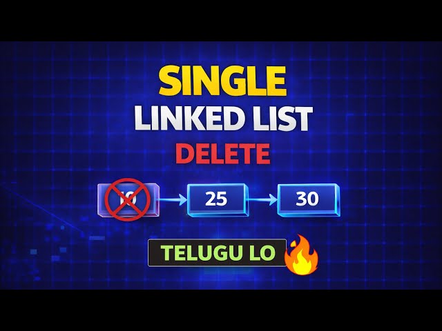 18. SINGLE LINKED LIST in C Telugu | DELETE OPERATION | C PROGRAM