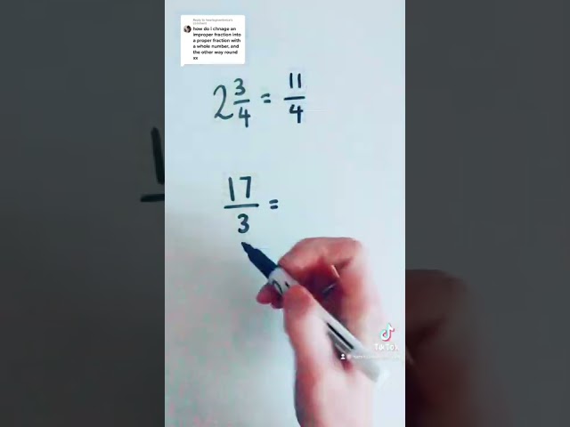 Mixed to Improper Fractions #mathsrevision #maths