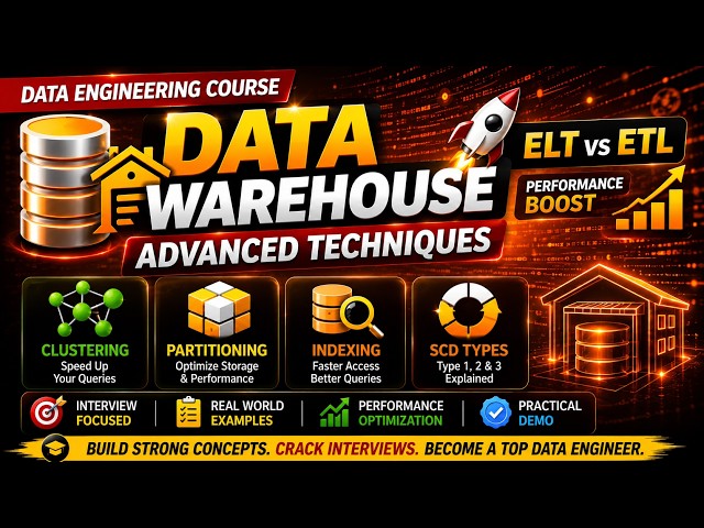 Advanced Data Warehouse Concepts for Data Engineering | SCD, ETL vs ELT, Partitioning, Indexing