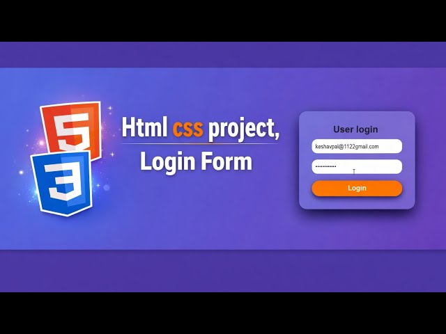 Stylish Login Form Using HTML CSS | Step-by-Step Tutorial.
