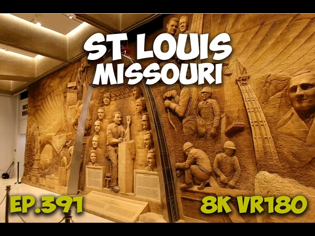 Ep.391 St Louis Missouri - Gateway Arch Rotating Tram Capsules And Engineering 8K VR180 3D Travel