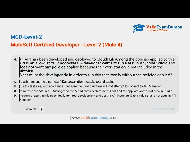 Get MuleSoft MCD-Level-2 Exam Questions Answers