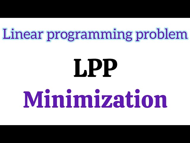 LPP || Minimization Problem #engineering #study 