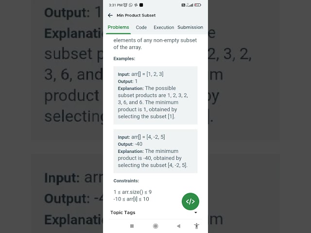 DSA Coding challenge: Minimum product subset in an array