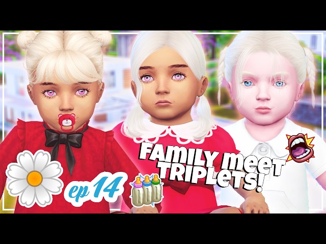 family meet the TRIPLETS!🫂 SIMS IN BLOOM CHALLENGE!🩷Hydrangea #14