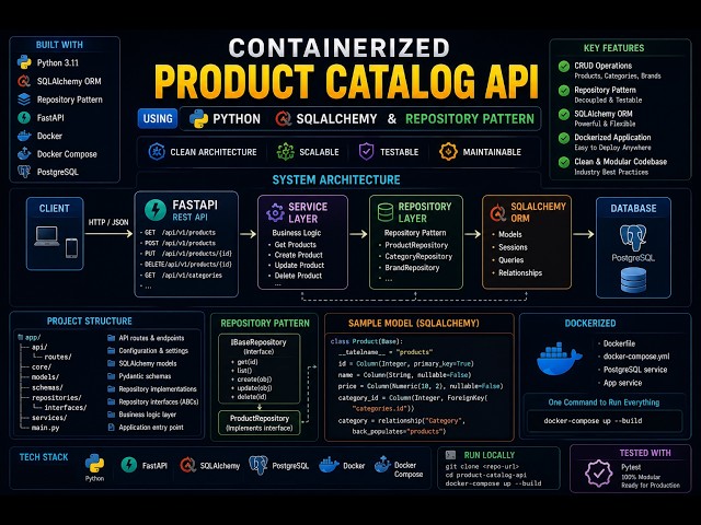 Containerized Product Catalog API using Python, SQLAlchemy, and Repository Pattern