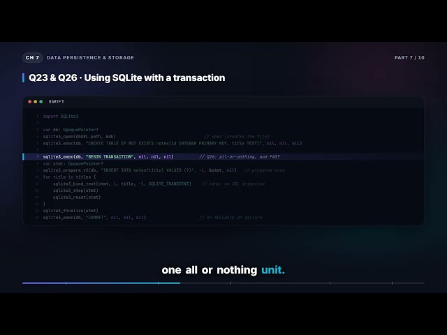SQLite: Transactions, Indexes & WAL | iOS Interview Booklet (7.7)