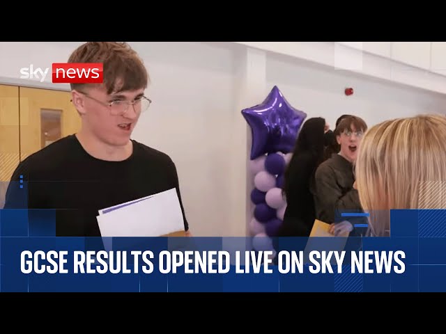 GCSE results opened live on Sky News