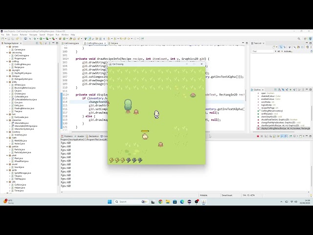 2D Tile Based Java Swing Game (Crafting And Crafting Recipes)