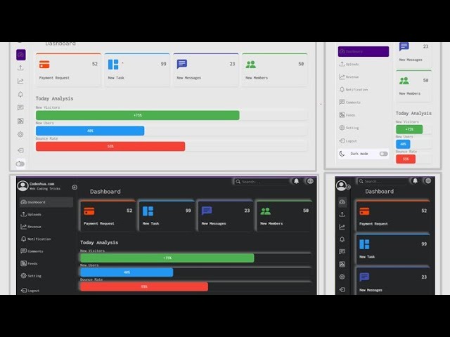 Admin Dashboard with HTML CSS and JavaScript — codeshua