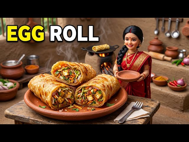Miniature Doll Street Style Egg Roll Cooking ASMR | Indian Village Tiny Kitchen Cooking" 