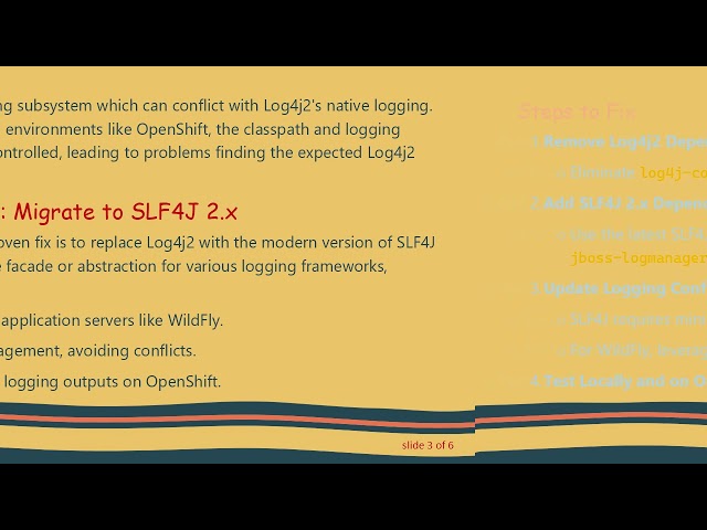 Fixing Log4j2 Logging Issues in WildFly on OpenShift by Migrating to SLF4J 2.x
