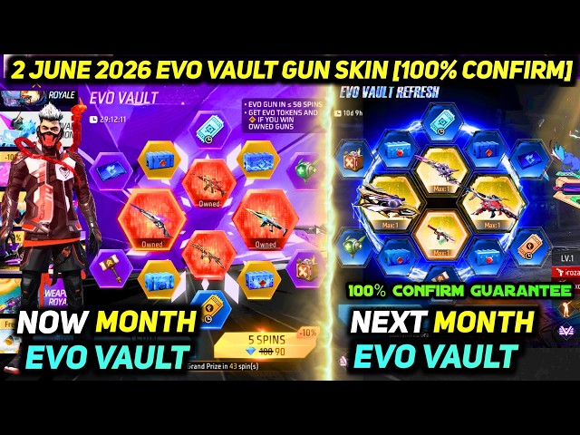 NEXT EVO VAULT JUNE MONTH 2026 FREE FIRE | NEW EVO GUN SKIN FF 2 JUNE EVENT 100% *CONFIRM*