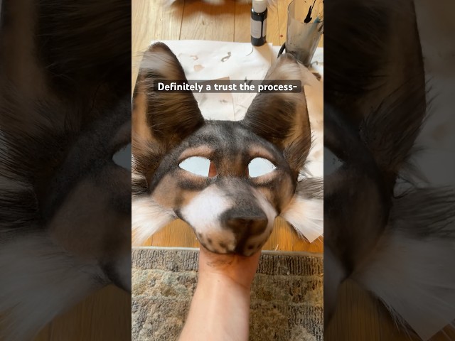 Canine mask part 2!! #therian #furry #catmask #mask #wolf #painting #airbrushing #part 2