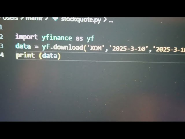 How to get stock market quotes with Python in Visual Studio