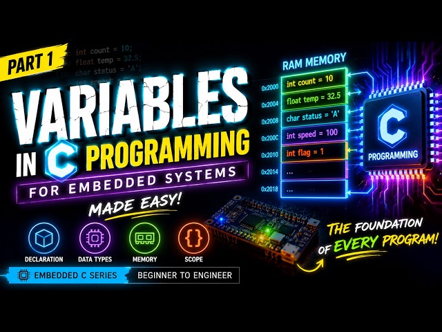 Variables in C Programming Explained Visually | Embedded C Programming #1